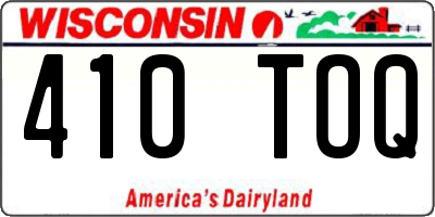 WI license plate 410TOQ