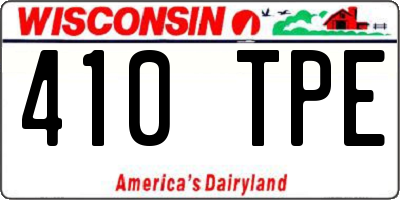 WI license plate 410TPE