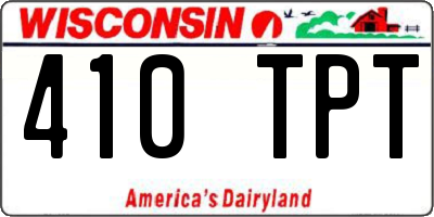 WI license plate 410TPT