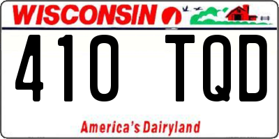 WI license plate 410TQD