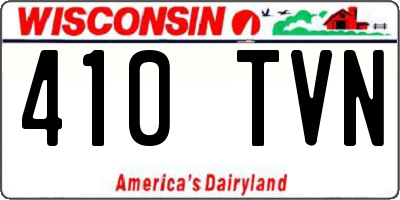 WI license plate 410TVN
