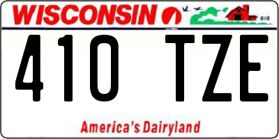 WI license plate 410TZE