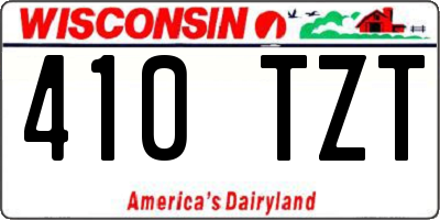 WI license plate 410TZT