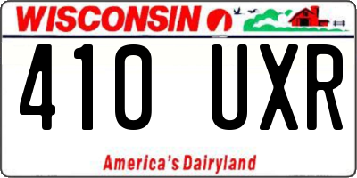WI license plate 410UXR