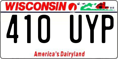 WI license plate 410UYP