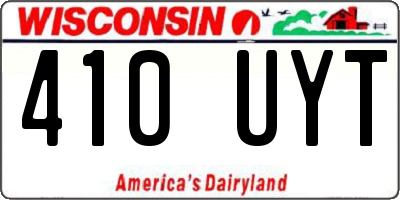 WI license plate 410UYT