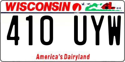WI license plate 410UYW
