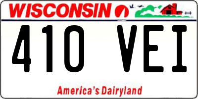 WI license plate 410VEI