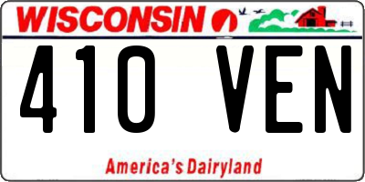 WI license plate 410VEN