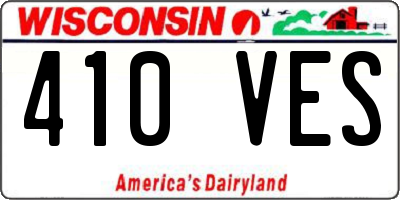 WI license plate 410VES