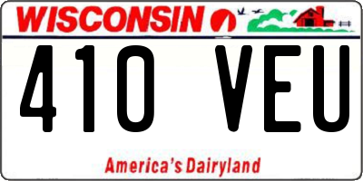 WI license plate 410VEU