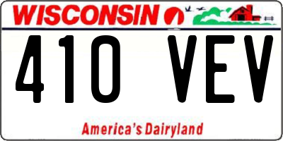 WI license plate 410VEV