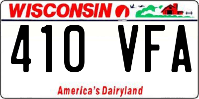 WI license plate 410VFA