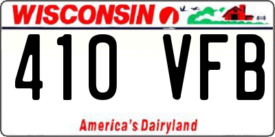 WI license plate 410VFB