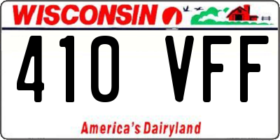 WI license plate 410VFF