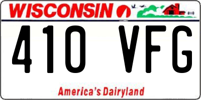 WI license plate 410VFG