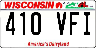 WI license plate 410VFI