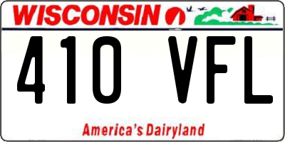 WI license plate 410VFL