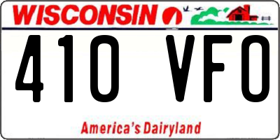 WI license plate 410VFO