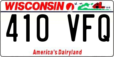 WI license plate 410VFQ