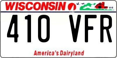 WI license plate 410VFR