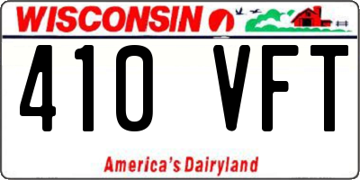 WI license plate 410VFT