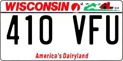WI license plate 410VFU