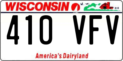 WI license plate 410VFV