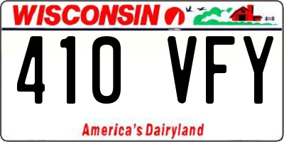 WI license plate 410VFY