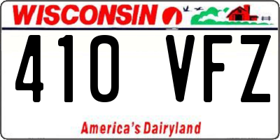 WI license plate 410VFZ