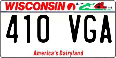 WI license plate 410VGA