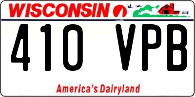WI license plate 410VPB