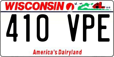 WI license plate 410VPE