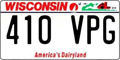 WI license plate 410VPG