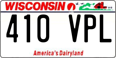 WI license plate 410VPL