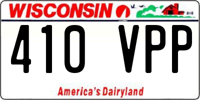 WI license plate 410VPP