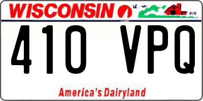 WI license plate 410VPQ