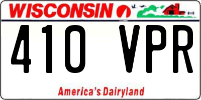 WI license plate 410VPR