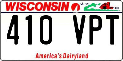 WI license plate 410VPT