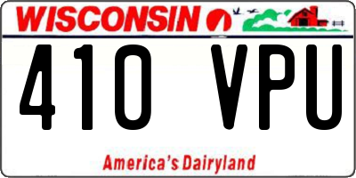 WI license plate 410VPU