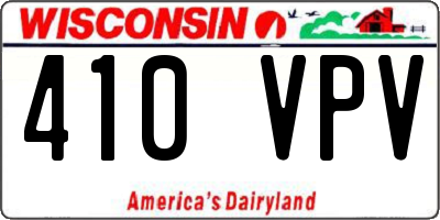 WI license plate 410VPV
