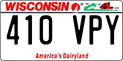 WI license plate 410VPY