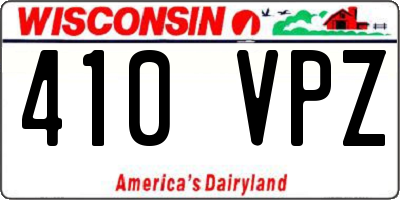 WI license plate 410VPZ