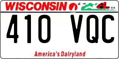 WI license plate 410VQC