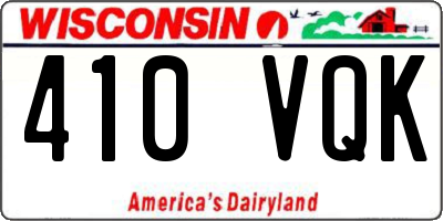 WI license plate 410VQK