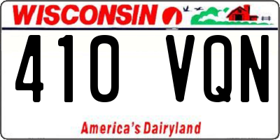 WI license plate 410VQN