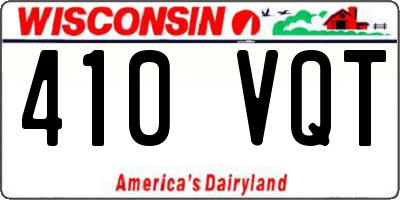 WI license plate 410VQT