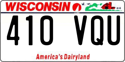 WI license plate 410VQU
