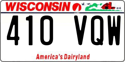 WI license plate 410VQW