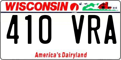 WI license plate 410VRA